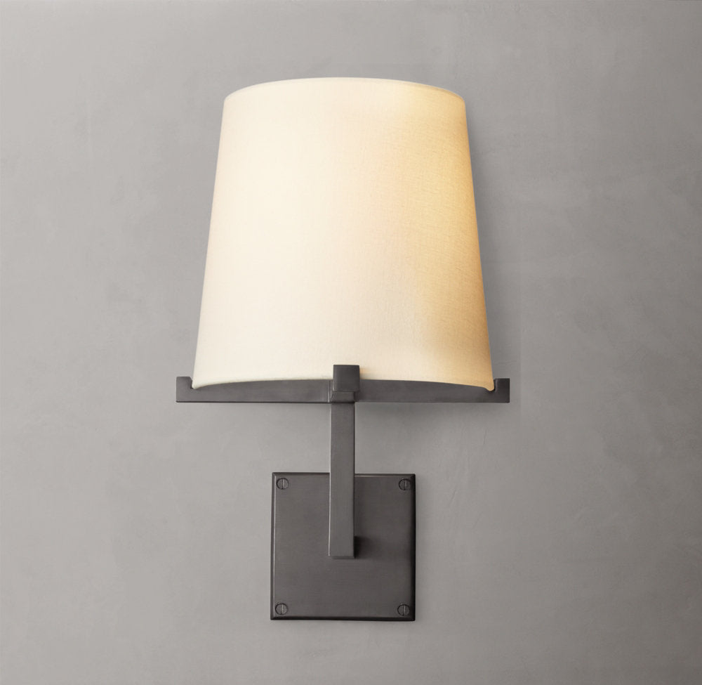 Tapered Linen Barrel Wall Light