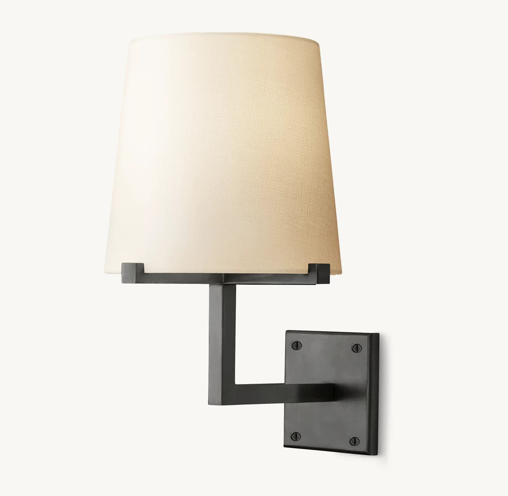 Tapered Linen Barrel Wall Light