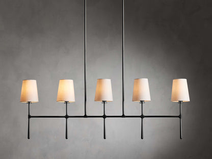 Tapered Linen Torch Island Chandelier
