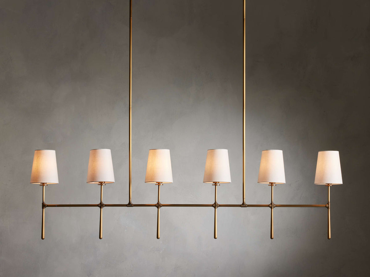 Tapered Linen Torch Island Chandelier
