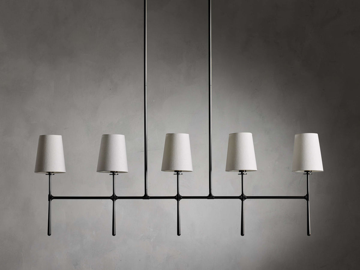Tapered Linen Torch Island Chandelier
