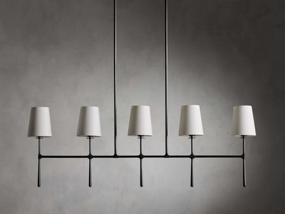 Tapered Linen Torch Island Chandelier