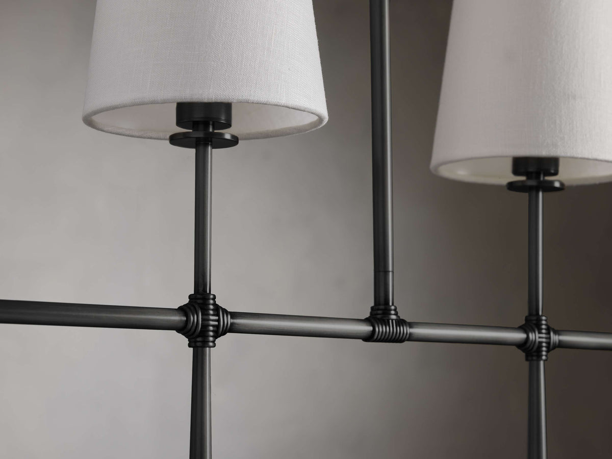 Tapered Linen Torch Island Chandelier