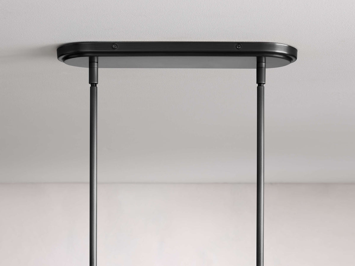Tapered Linen Torch Island Chandelier