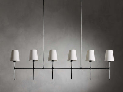 Tapered Linen Torch Island Chandelier