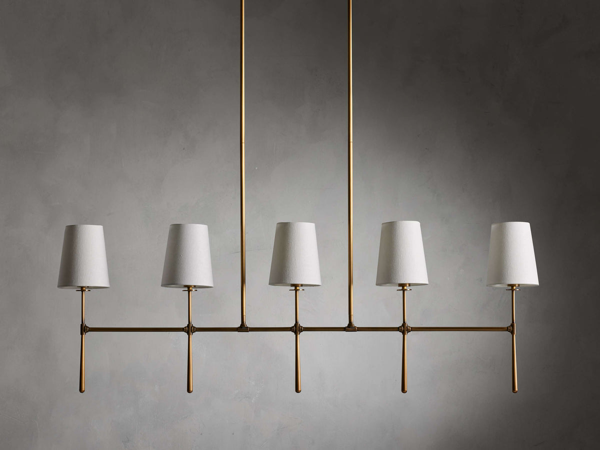 Tapered Linen Torch Island Chandelier
