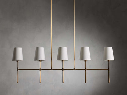 Tapered Linen Torch Island Chandelier