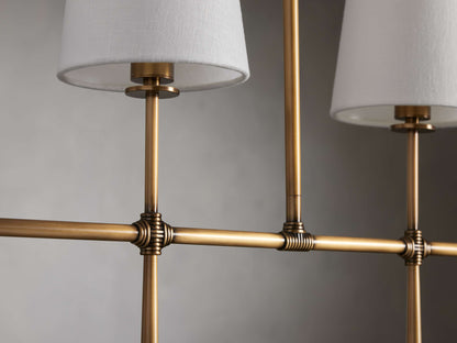 Tapered Linen Torch Island Chandelier