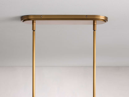 Tapered Linen Torch Island Chandelier