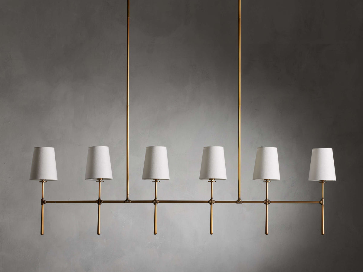 Tapered Linen Torch Island Chandelier