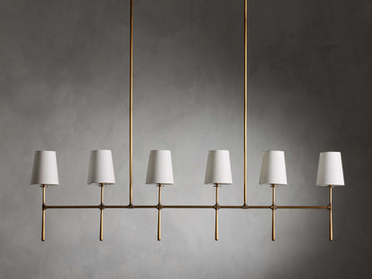 Tapered Linen Torch Island Chandelier