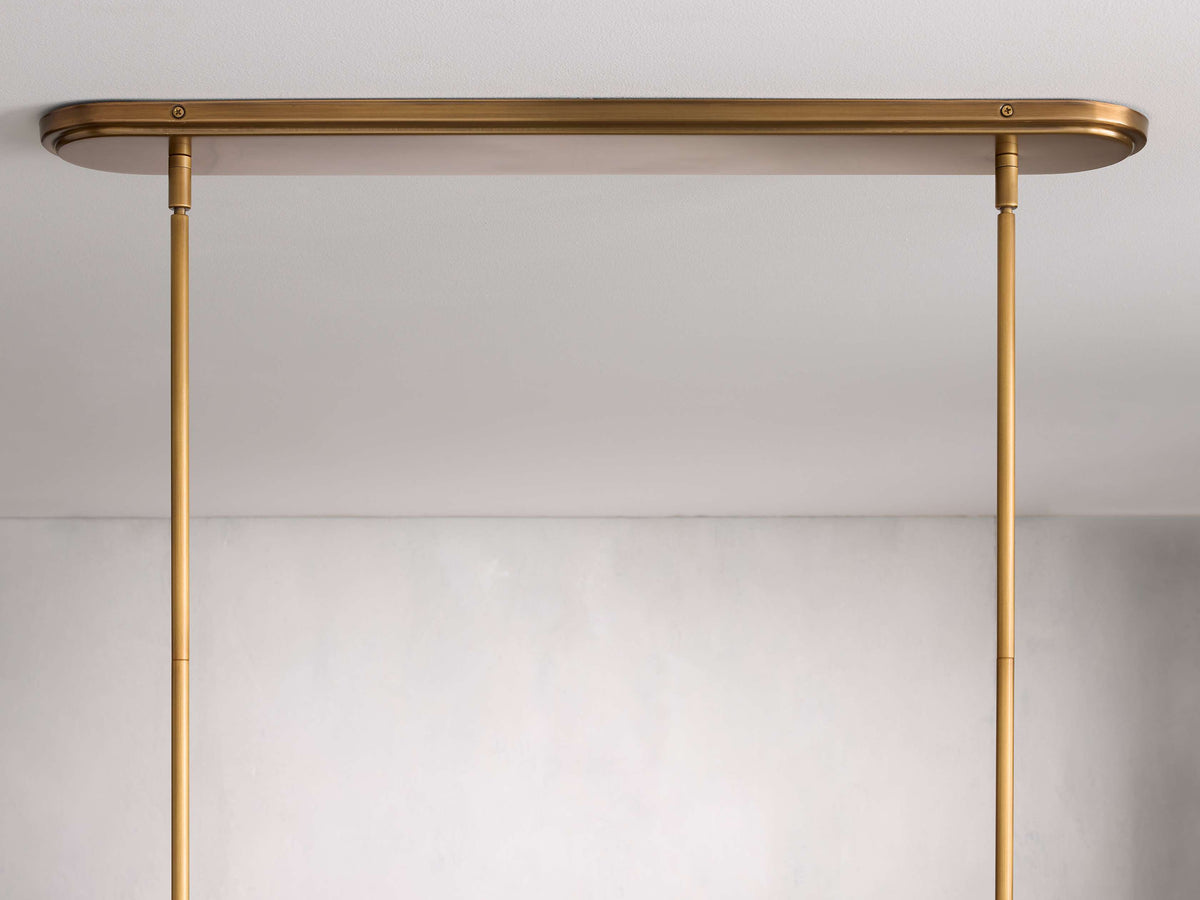 Tapered Linen Torch Island Chandelier