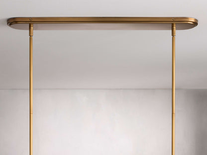 Tapered Linen Torch Island Chandelier