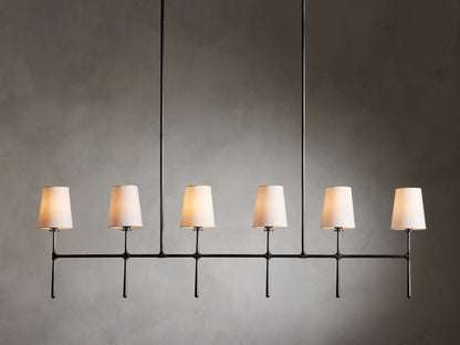 Tapered Linen Torch Island Chandelier
