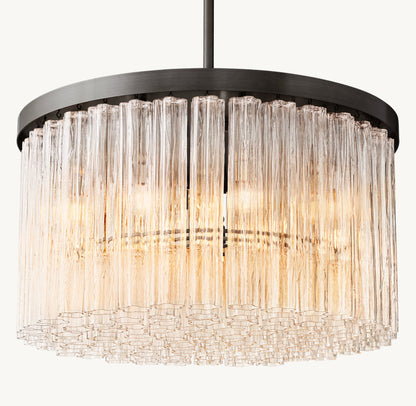 Tiered Blown Glass Globe Chandelier