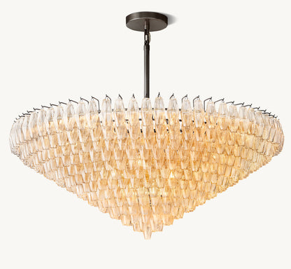 Tiered Clear Glass Crown Chandelier