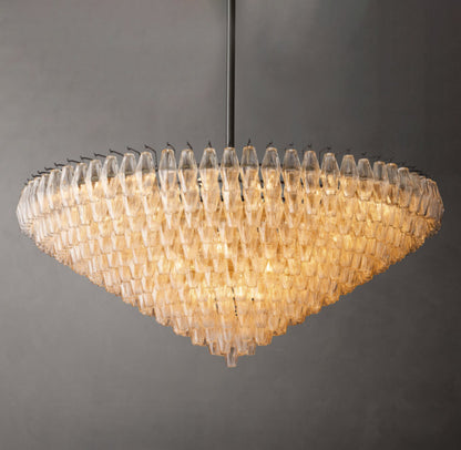 Tiered Clear Glass Crown Chandelier