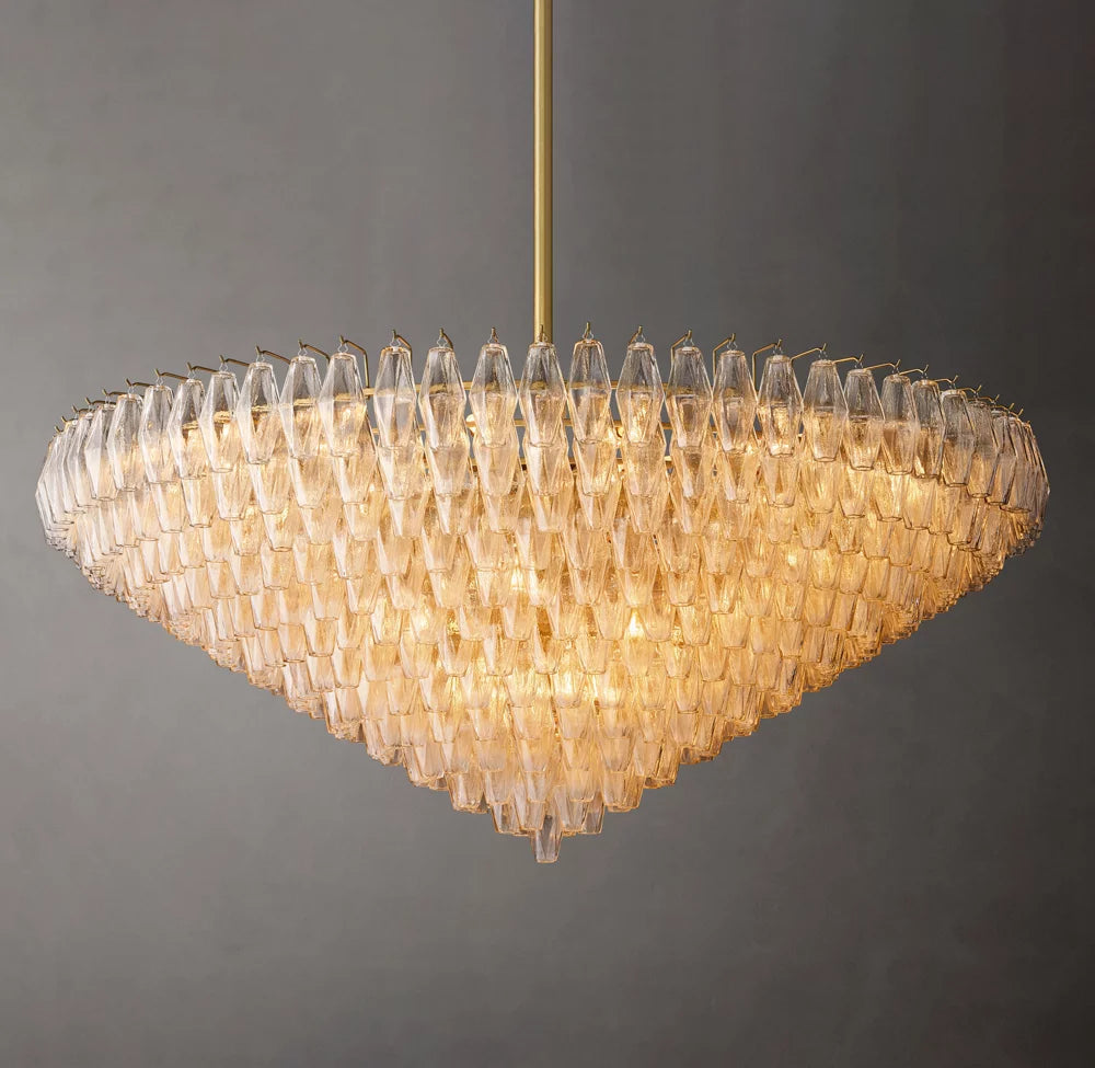 Tiered Clear Glass Crown Chandelier