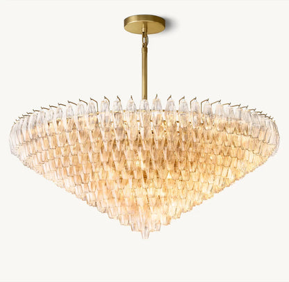 Tiered Clear Glass Crown Chandelier