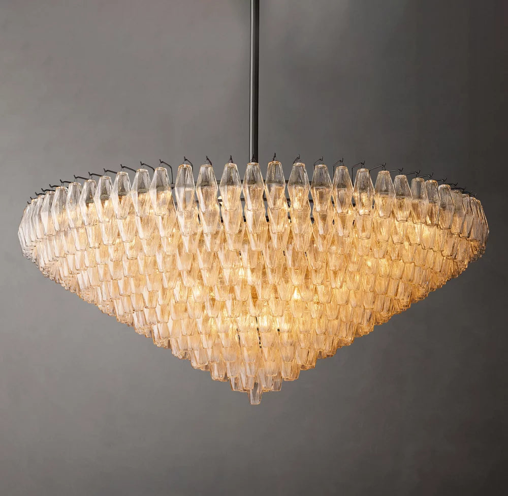 Tiered Clear Glass Crown Chandelier