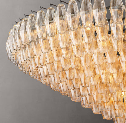 Tiered Clear Glass Crown Chandelier