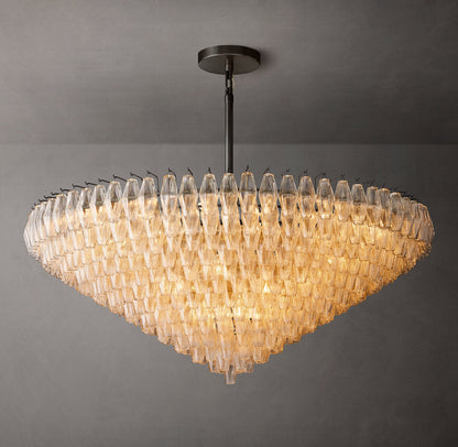 Tiered Clear Glass Crown Chandelier