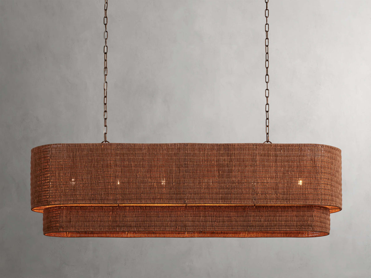 Tiered Rattan Island Chandelier