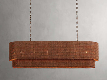 Tiered Rattan Island Chandelier