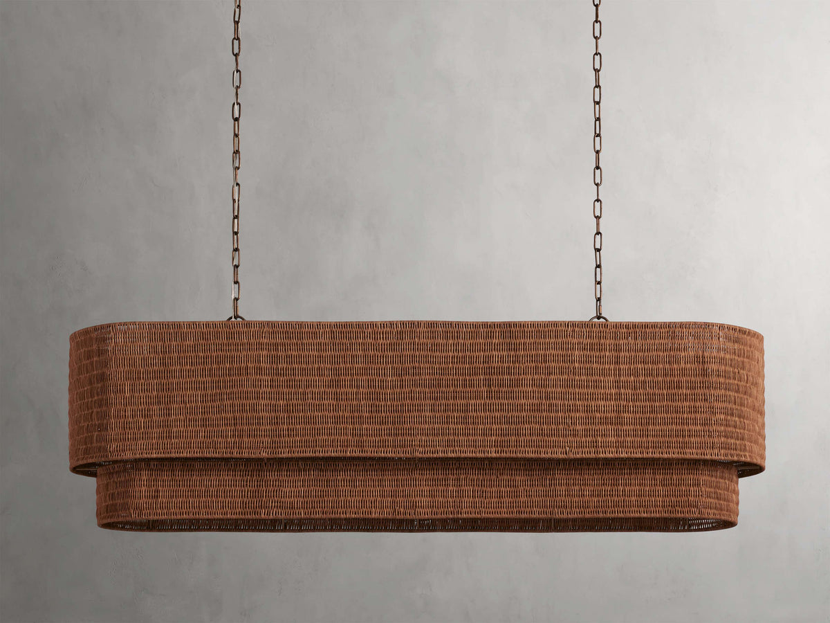 Tiered Rattan Island Chandelier