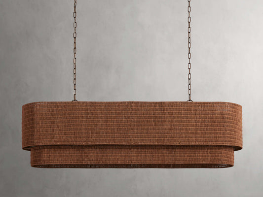 Tiered Rattan Island Chandelier