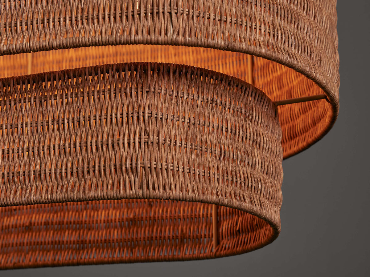 Tiered Rattan Island Chandelier