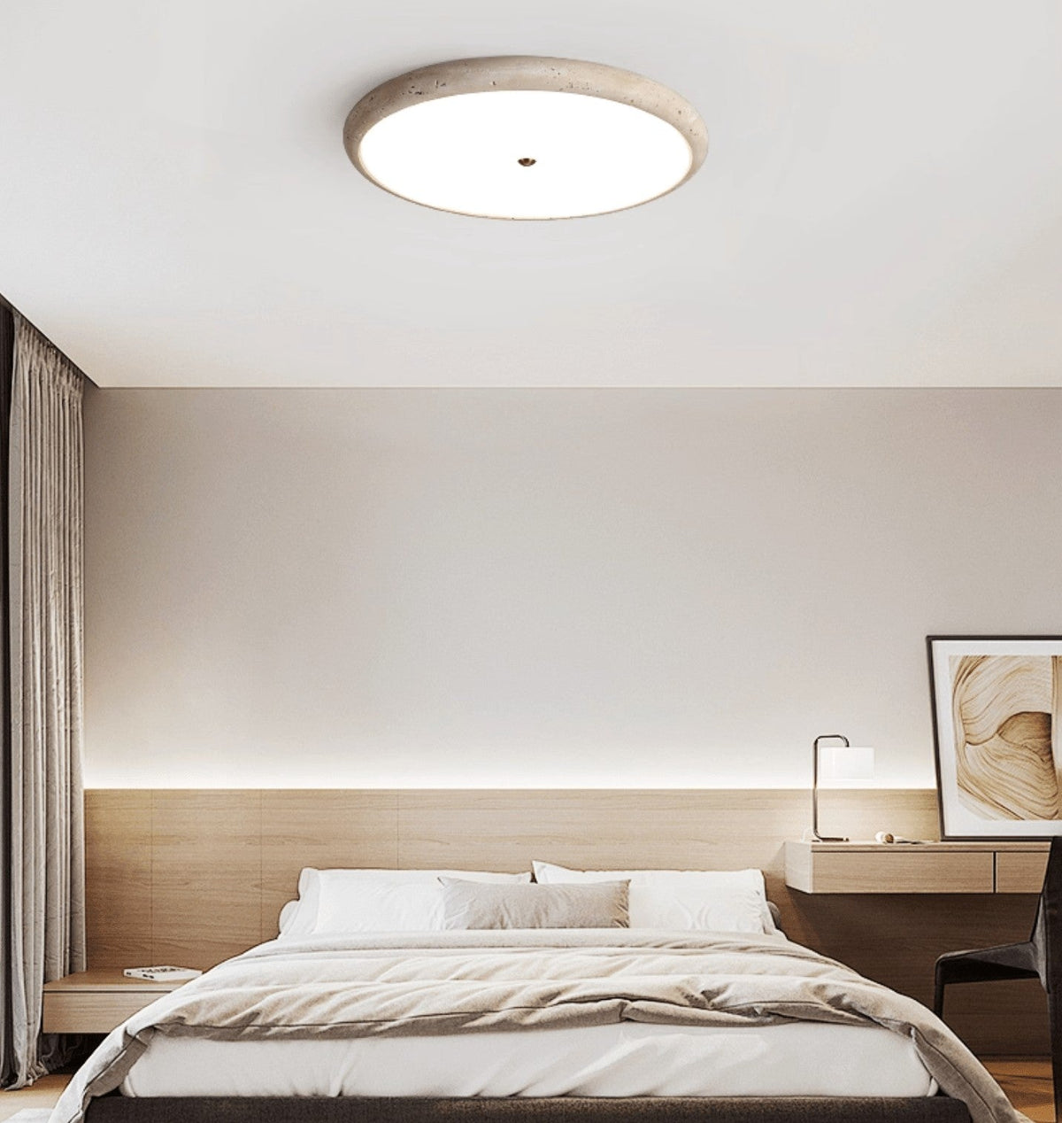 Travara Stone Halo Ceiling Light