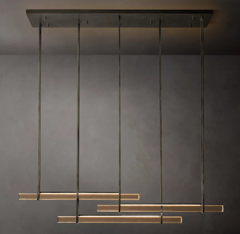 Triple Crystal Beam LED Chandelier