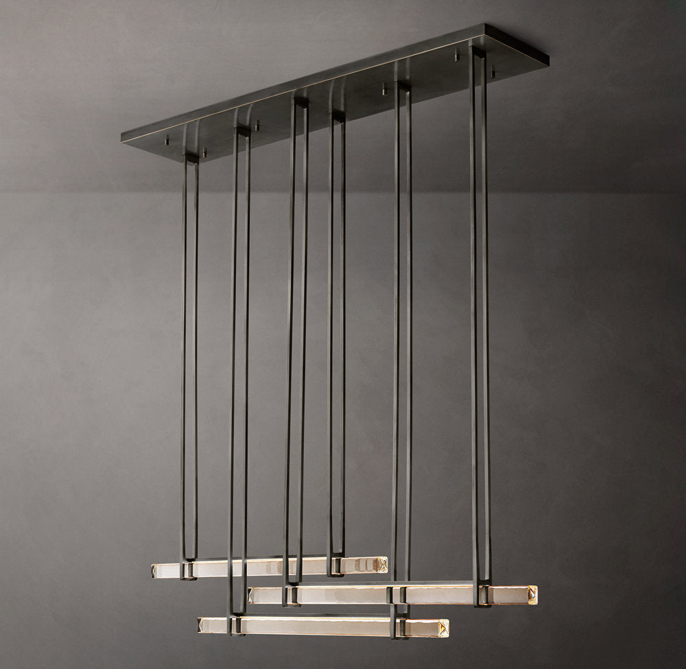 Triple Crystal Beam LED Chandelier