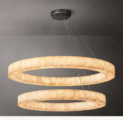 Twin Calcite Orbit LED Chandelier