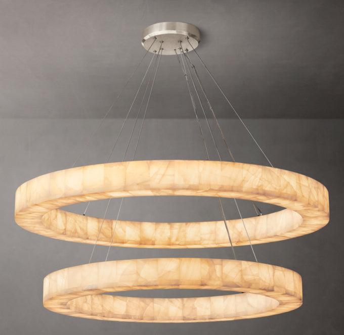 Twin Calcite Orbit LED Chandelier