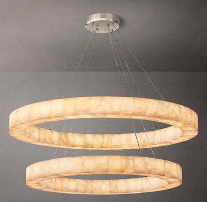 Twin Calcite Orbit LED Chandelier