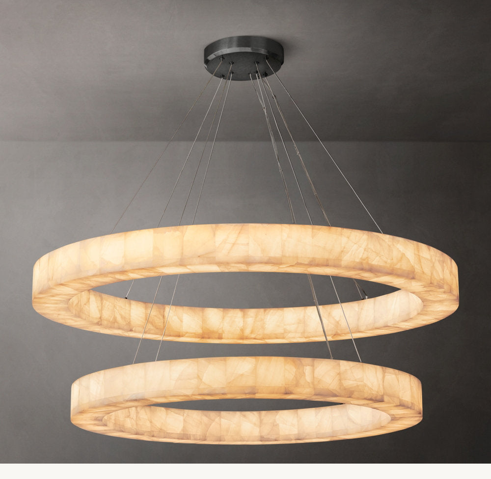 Twin Calcite Orbit LED Chandelier