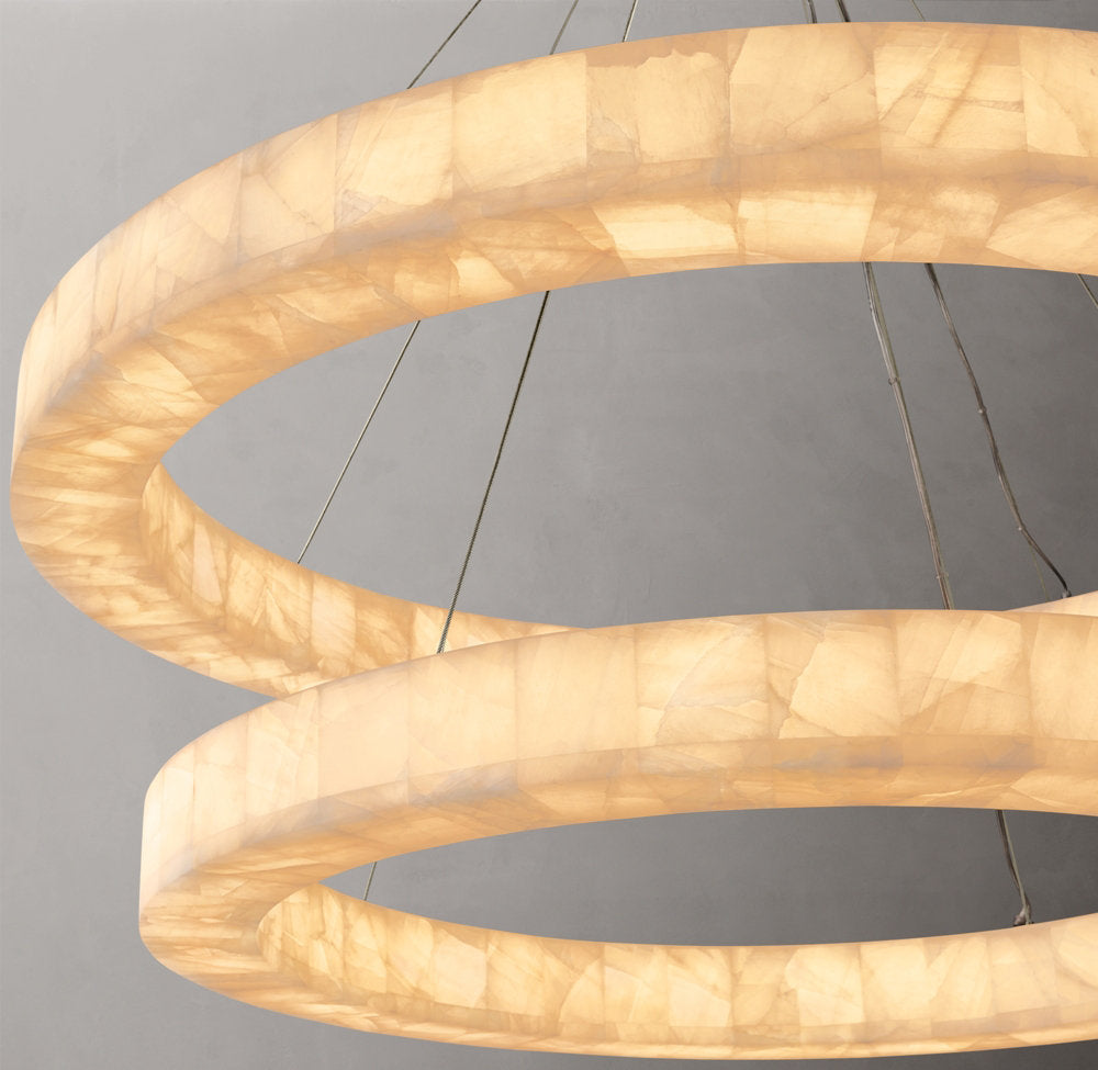Twin Calcite Orbit LED Chandelier