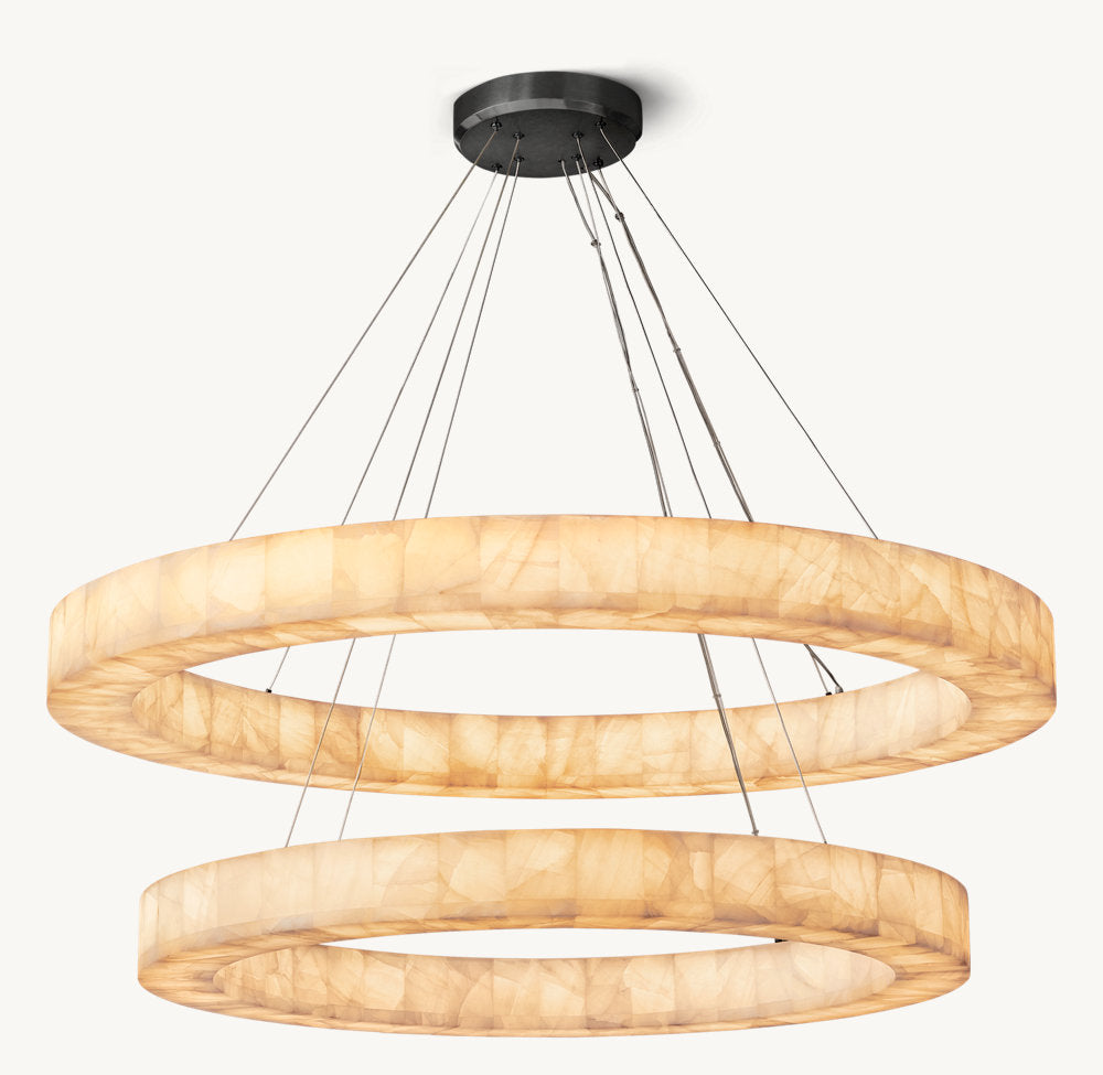 Twin Calcite Orbit LED Chandelier