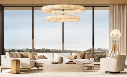 Twin Calcite Orbit LED Chandelier