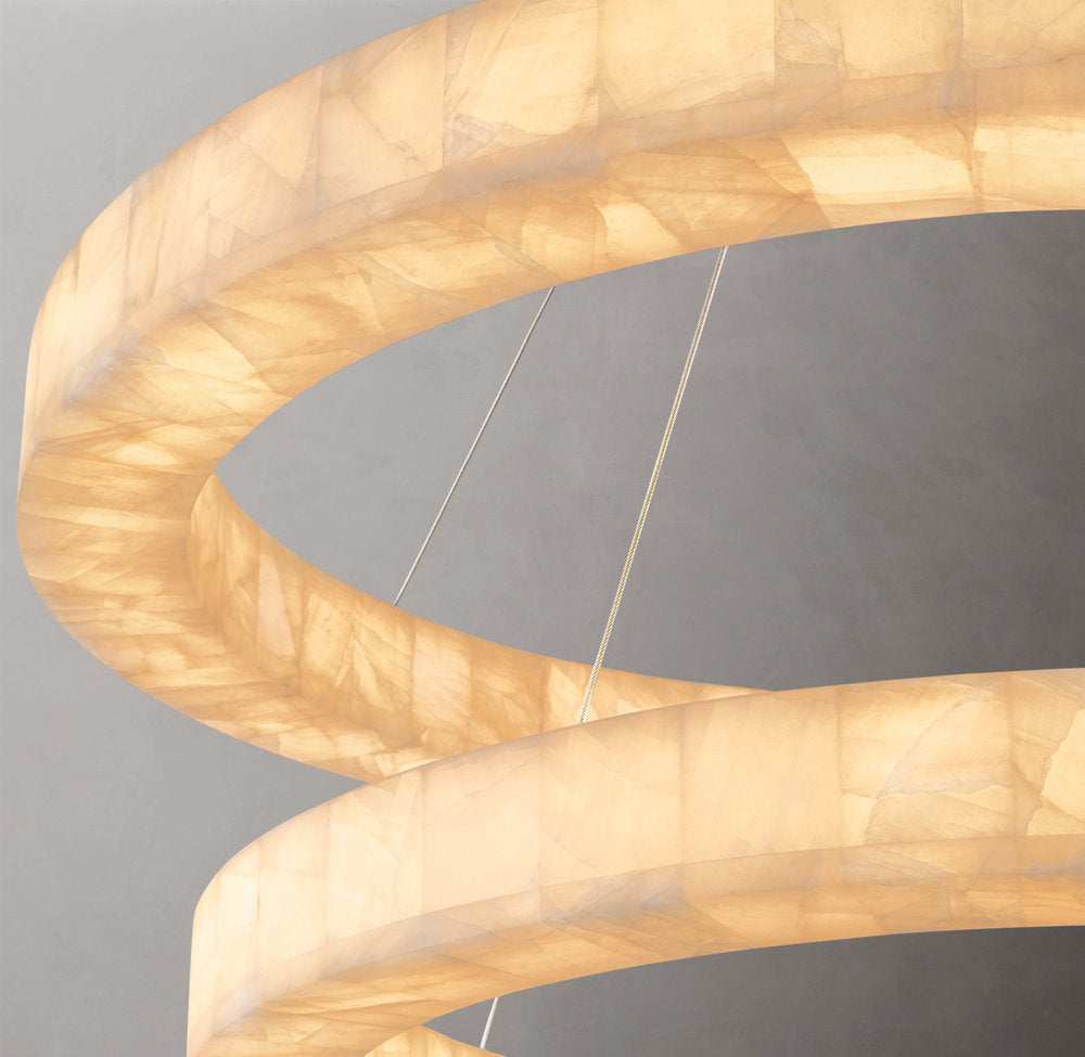 Twin Calcite Orbit LED Chandelier