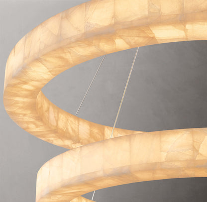 Twin Calcite Orbit LED Chandelier