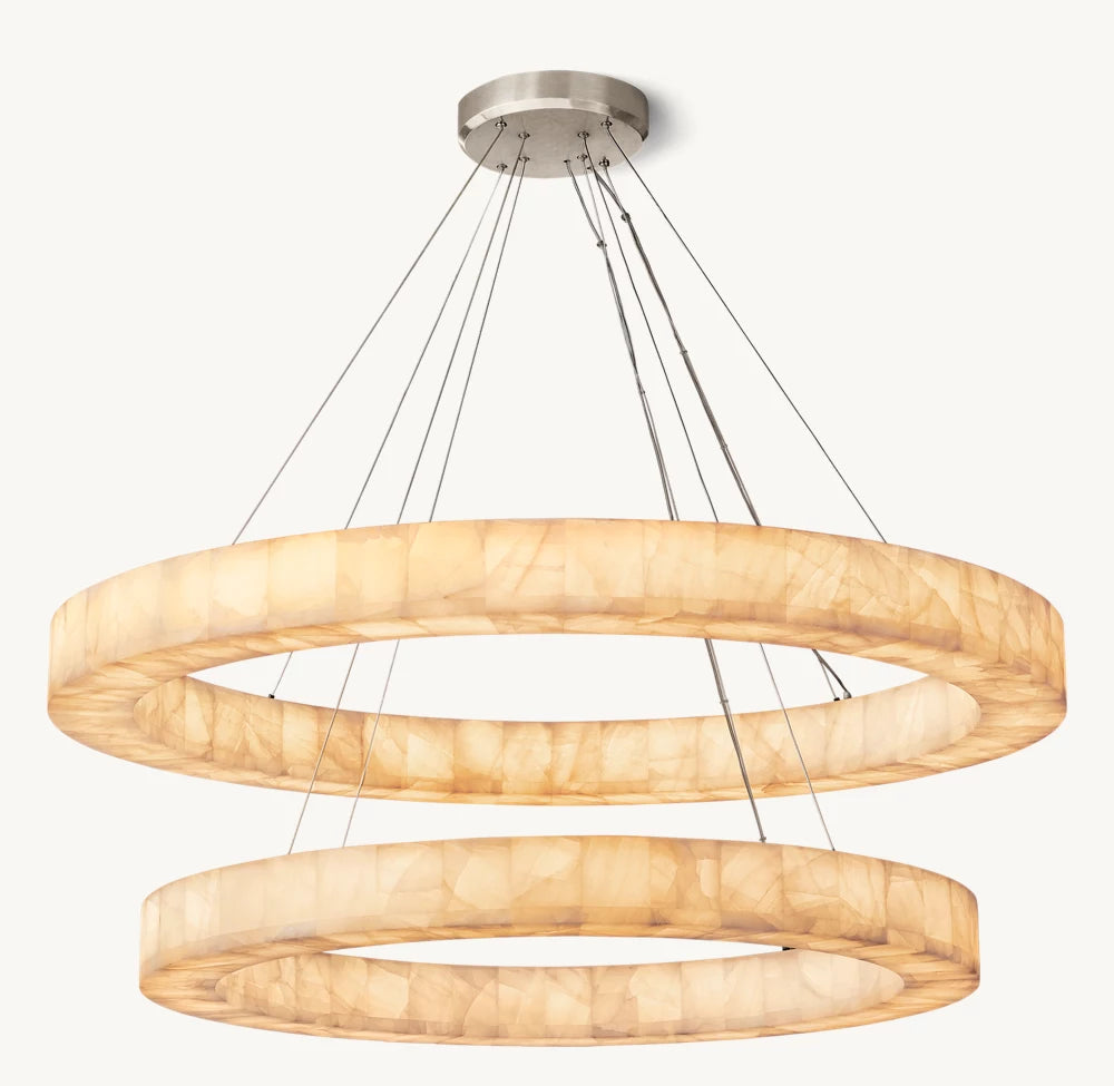 Twin Calcite Orbit LED Chandelier