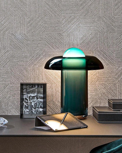 Verdant Glow Mushroom Table Lamp
