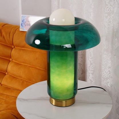 Verdant Glow Mushroom Table Lamp