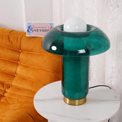 Verdant Glow Mushroom Table Lamp