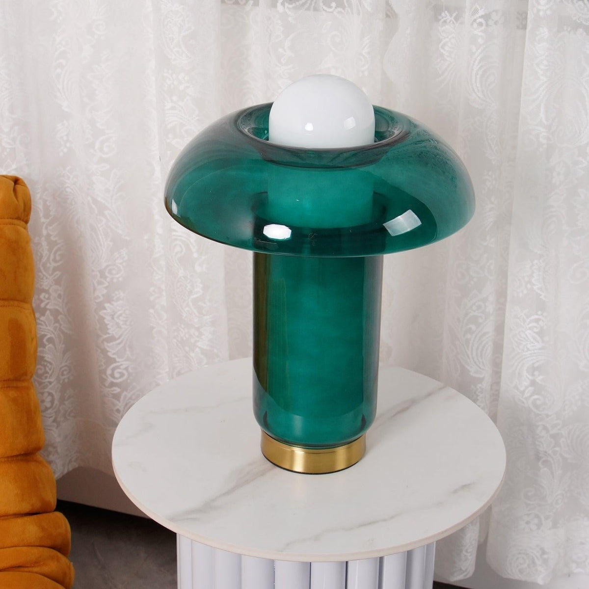 Verdant Glow Mushroom Table Lamp