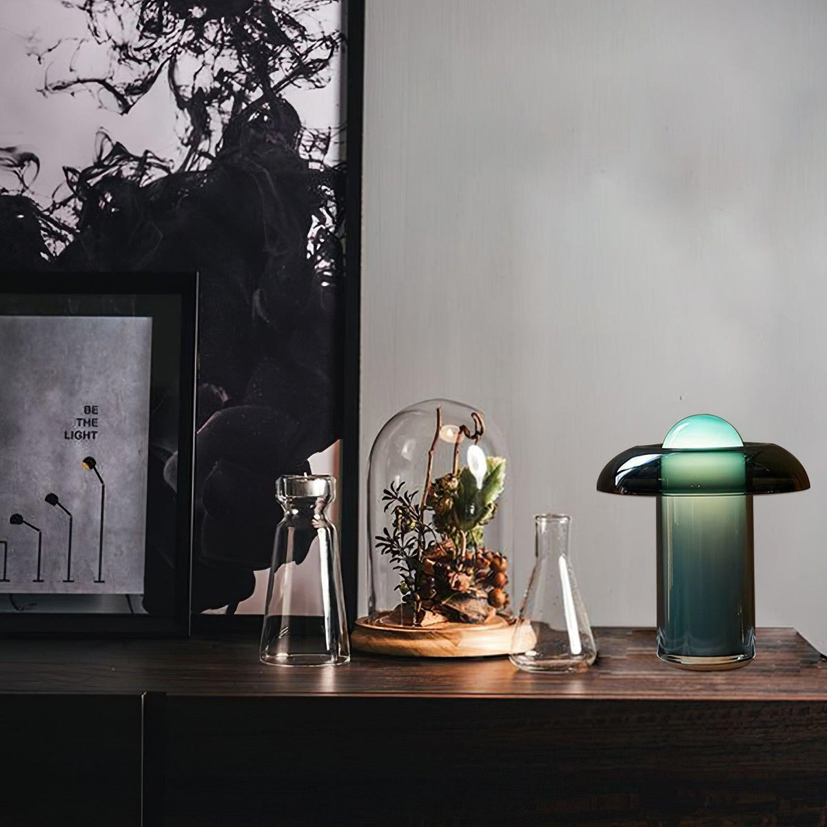 Verdant Glow Mushroom Table Lamp