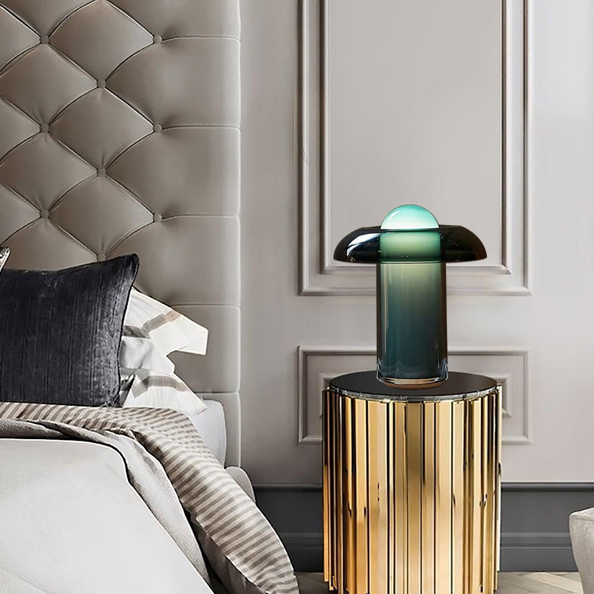 Verdant Glow Mushroom Table Lamp